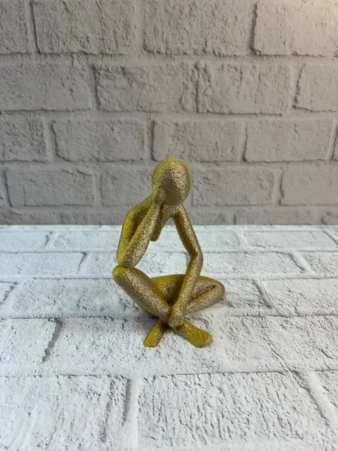 Dekoratif Sarı İnsan Figürü Modern Masa ve Raf Süsü