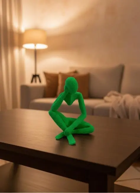 Dekoratif Yeşil İnsan Figürü Modern Masa ve Raf Süsü