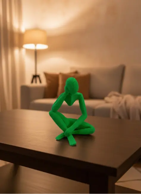 Dekoratif Yeşil İnsan Figürü Modern Masa ve Raf Süsü