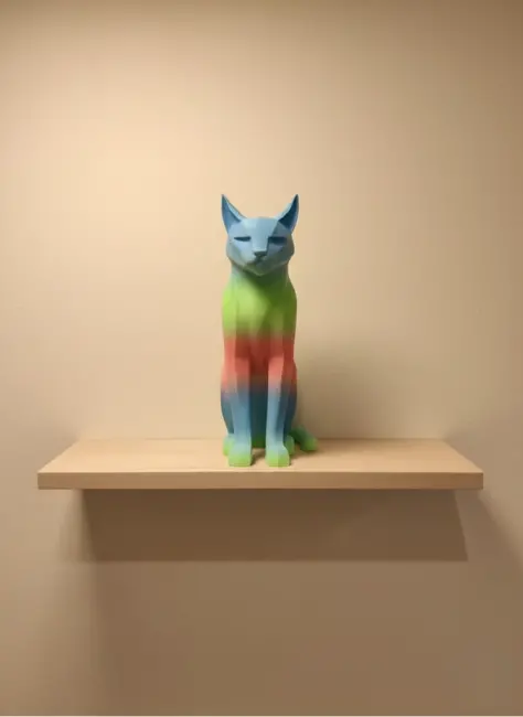 Pastel Rainbow Kedi Figürü Masa ve Raf Üstü Ev Dekorasyonu