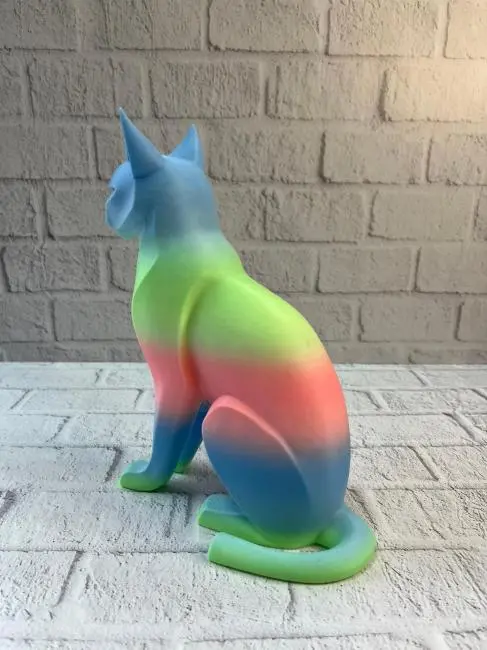 Pastel Rainbow Kedi Figürü Masa ve Raf Üstü Ev Dekorasyonu