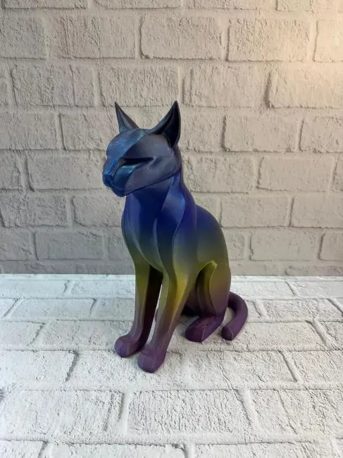 Rainbow Renkli Kedi Biblosu Dekoratif Masa ve Raf Süsü