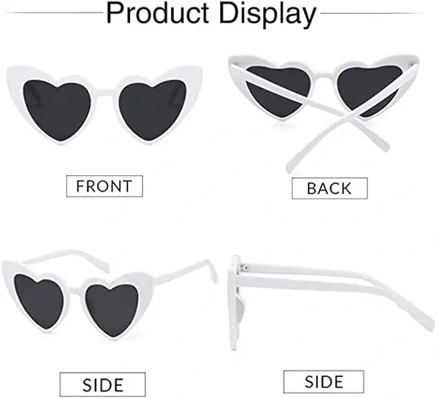 Beyaz Renk Kalp Gelin Düğün Gözlüğü 15x5 Cm