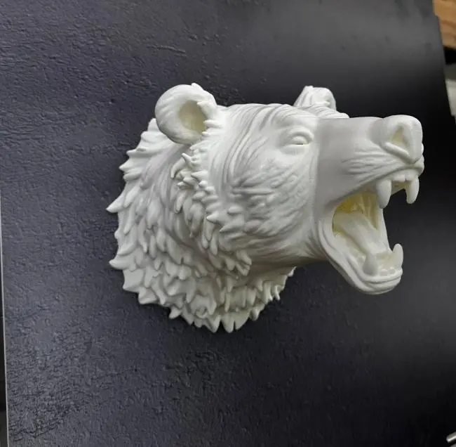 Dekoratif Beyaz Ayı Duvar Heykeli Asılabilir Hediyelik 25x19 cm