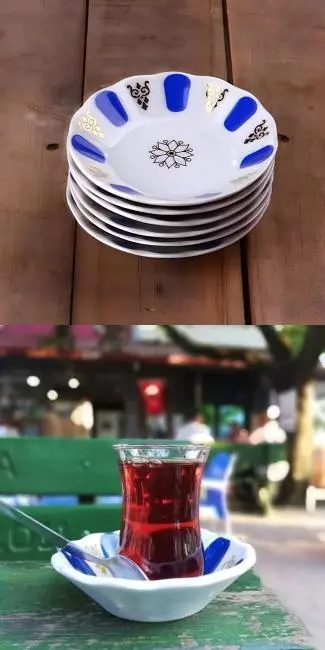 Turk Melamin Çay Tabağı 18 Adet Geleneksel Türk Çay Bardağı Altlığı