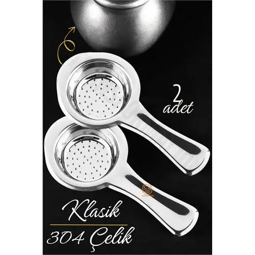Turk Klasik Çay Süzgeci 304 Paslanmaz Çelik 2 ADET