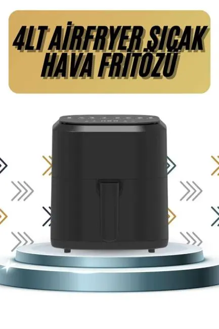 4L Airfryer Hazneli Hava Fritözü Yağsız Fritöz Taşınabilir Fırın İşlevi Gören Pratik
