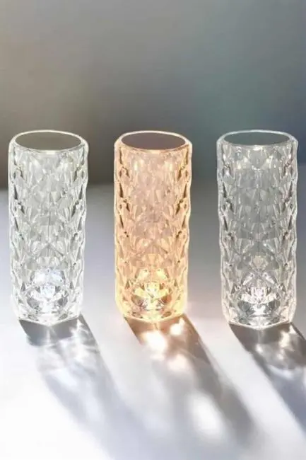 Gece Lambası Kristal Lamba Dokunmatik Şarjlı Hediyelik