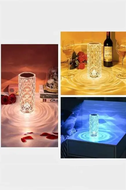 Kristal Dokunmatik Ve Kumandalı Masa Ve Gece lambası