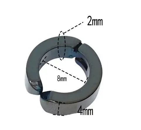 Erkek Küpesi - 1 Adet Çelik Kıstırmalı Küpe Paslanmaz Atmaz Çelik Gümüş Renk Küpe