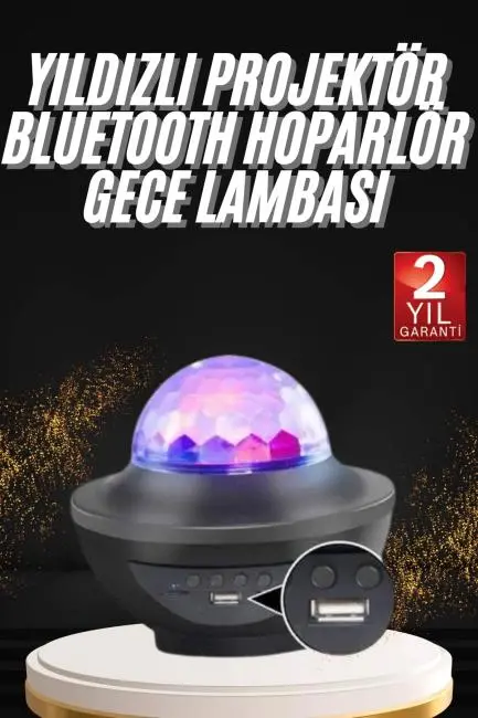 Dönen Işıklı Disko Topu Projektör Müzik Çalarlı Disco Speaker
