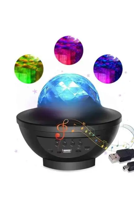 Çok Renkli Projektör Lamba Disko Topu Gece Lambası Kablosuz