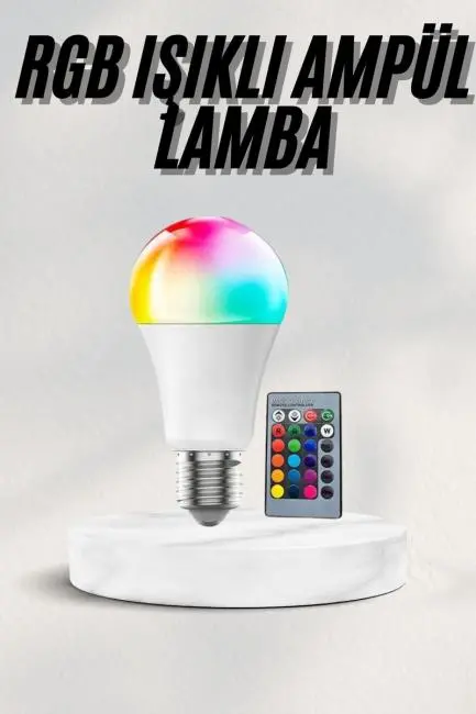 Akıllı RGB Led Ampul Led Uzaktan Kumandalı Renk Değiştiren Ampul