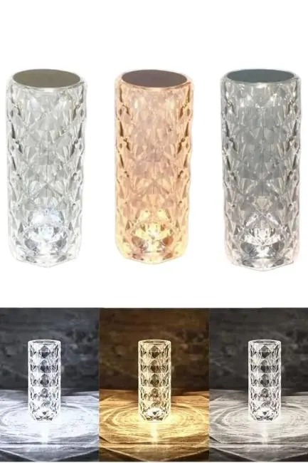 Masa ve Gece Lambası Şık ve Dayanıklı Sensörlü Şarjlı Kristal Lamba