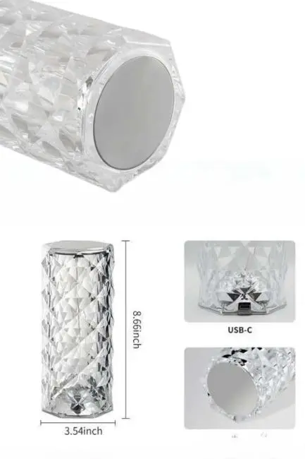 Yeni Nesil Modern Kristal Masa ve Gece Lambası Dokunmatik Renk Değiştirebilen