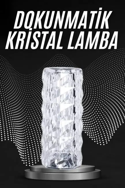 Kristal Lamba Masa Lambası Şarjlı Masa Lambası Dokunmatik Sensör Usb Şarjlı