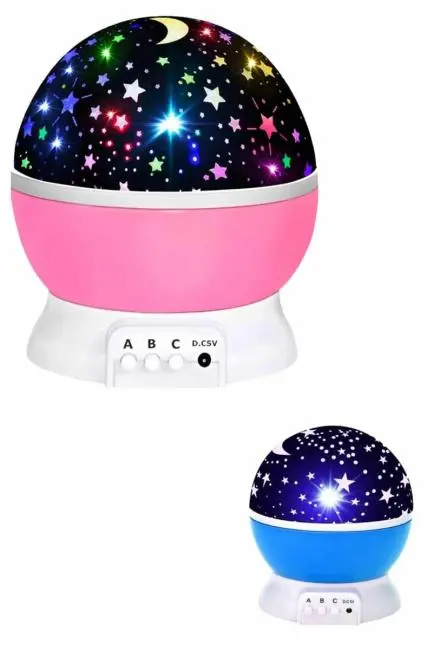 Renkli Yıldızlı Gökyüzü Projeksiyon Gece Lambası Pilli ve USB Kablolu
