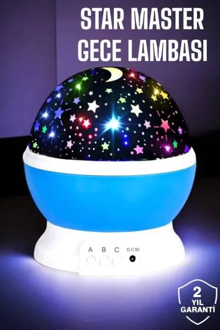 Yıldızlı Gökyüzü Projeksiyon Gece Lambası Hareketli Işık Şovu