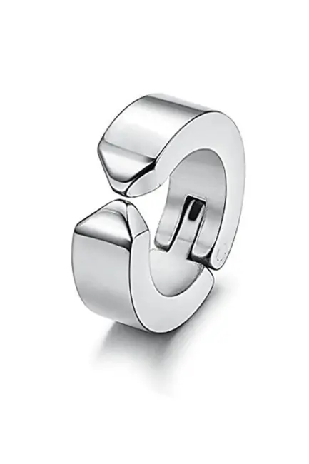 Erkek Küpesi - 2 Adet Çelik Kıstırmalı Küpe Paslanmaz Atmaz Çelik Gümüş Renk Küpe