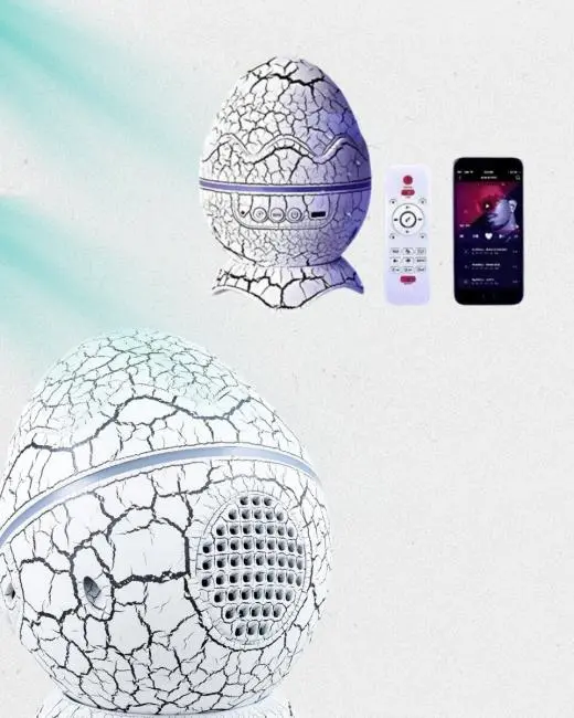 Bluetooth Bağlantılı Dinozor Yıldız Projektör Gece Lambası ve Uyku Yardımcısı