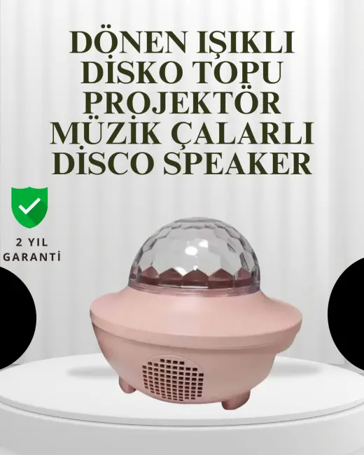 Sesle Etkileşimli Yıldız Projektörlü Gece Lambası – Bluetooth Hoparlörlü USB Girişli Dönen Okyanus