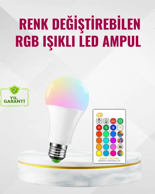 9 Watt Beyaz Işık ve Renk Ayarlı Akıllı LED Ampul