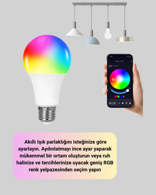 Uzaktan Kumandalı Akıllı LED Ampul Enerji Tasarruflu