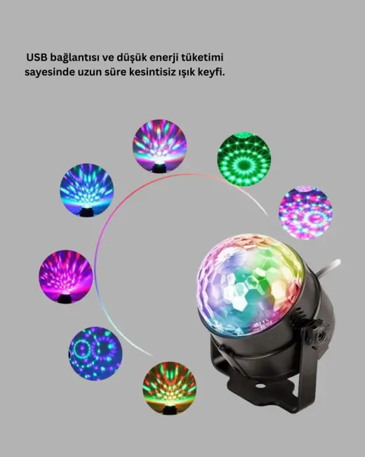 Uzaktan Kumandalı RGB Disko Projektör Işığı