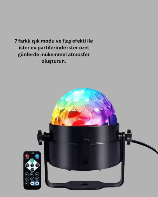 Müzik Sensörlü Renkli LED Parti Işığı