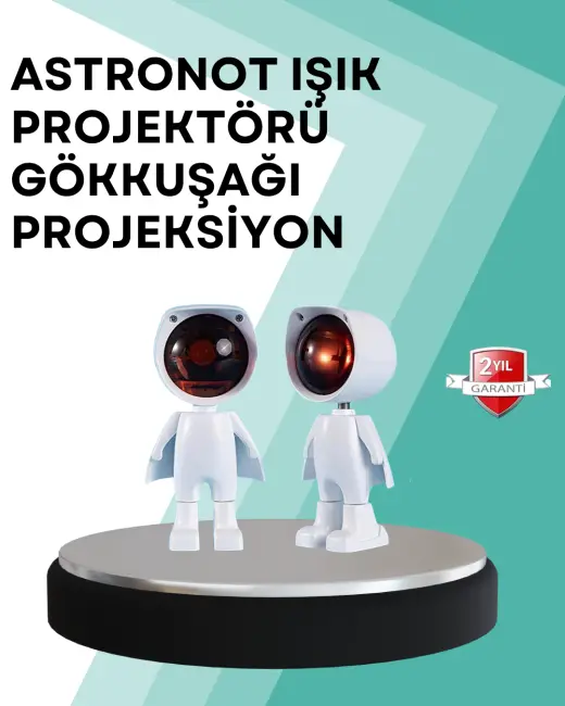 360° Ayarlanabilir Başlıklı Astronot Gece Lambası