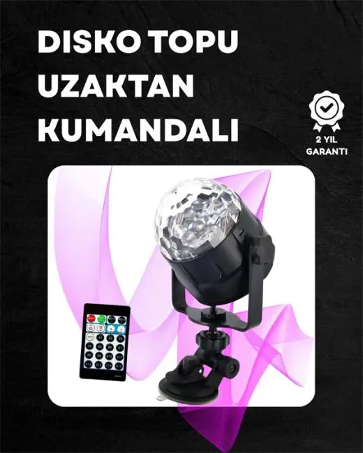 Kompakt Tasarımlı Döner Renkli LED Disko Topu - Ev ve Profesyonel Kullanım