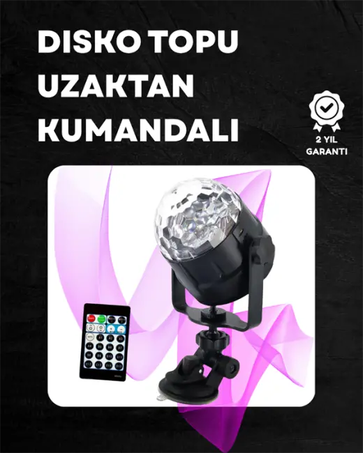 Kompakt Tasarımlı Döner Renkli LED Disko Topu - Ev ve Profesyonel Kullanım