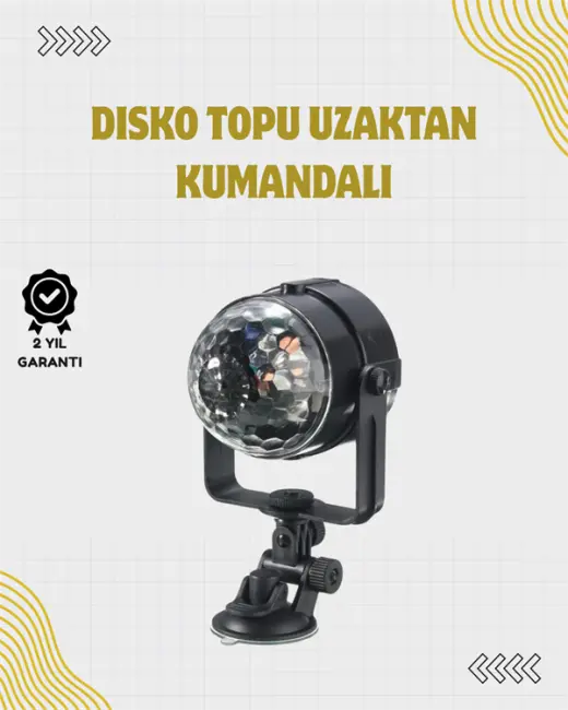 Uzaktan Kumandalı Ses Kontrollü LED Disko Işığı - Parti ve Kulüpler İçin