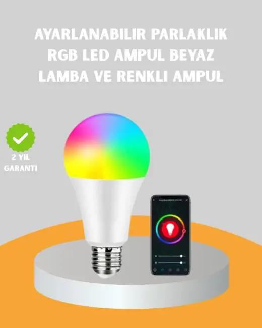 Uzaktan Kumandalı Akıllı LED Ampul Enerji Tasarruflu