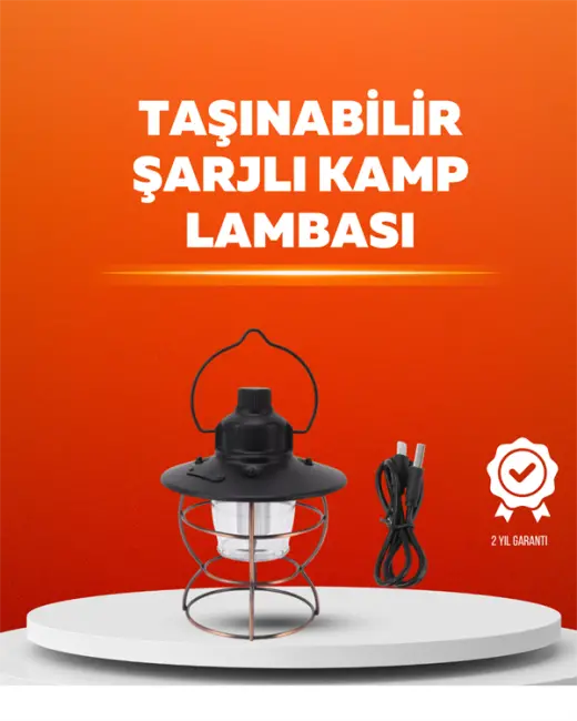 4 Fonksiyonlu Dekoratif Kamp Lambası – Tungsten Ampul USB Çıkışlı