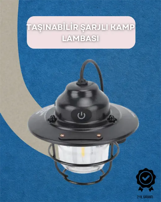 Dış Mekan İçin Şık LED Fener – 4400mAh Pil IPX4 Su Geçirmez Asılabilir