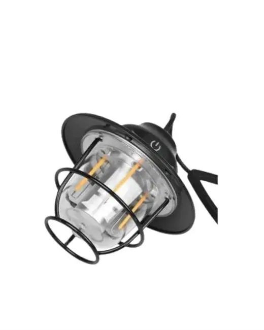 Geometrik Tasarımlı Vintage Kamp Lambası – Type-C Şarj Ayarlanabilir Parlaklık