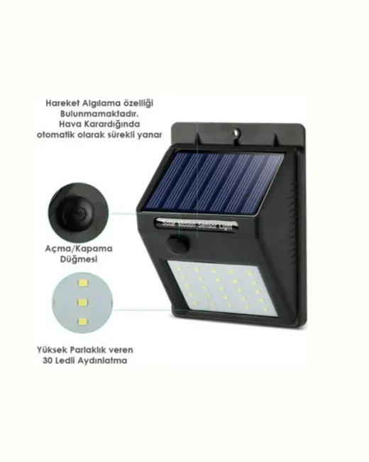 Kablosuz Solar LED Lamba | Bahçe Veranda Merdiven Işığı Otomatik Aç-Kapa Sensörlü