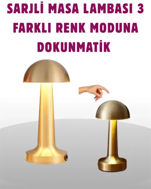 Taşınabilir Dokunmatik LED Lamba – Sıcak & Soğuk Işık Ayarı
