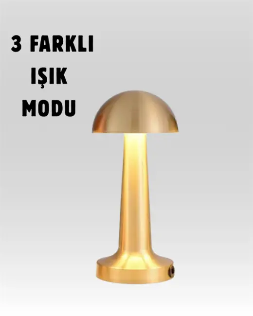 USB Şarjlı Dokunmatik LED Masa Lambası – 3 Renk Modu & Dimmer