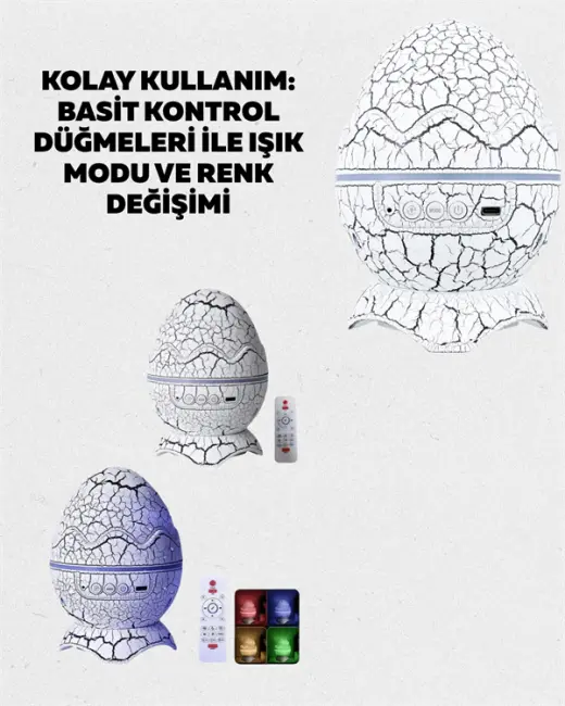 Uzaktan Kumandalı USB Girişli Döner Projektör Lamba