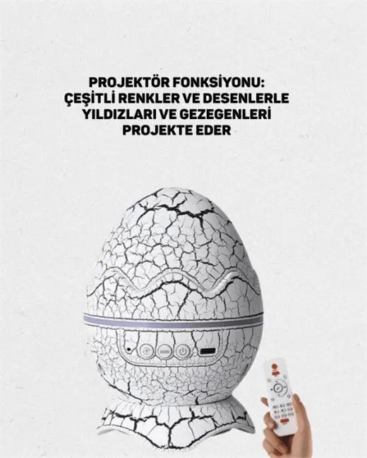 Uzaktan Kumandalı USB Girişli Döner Projektör Lamba