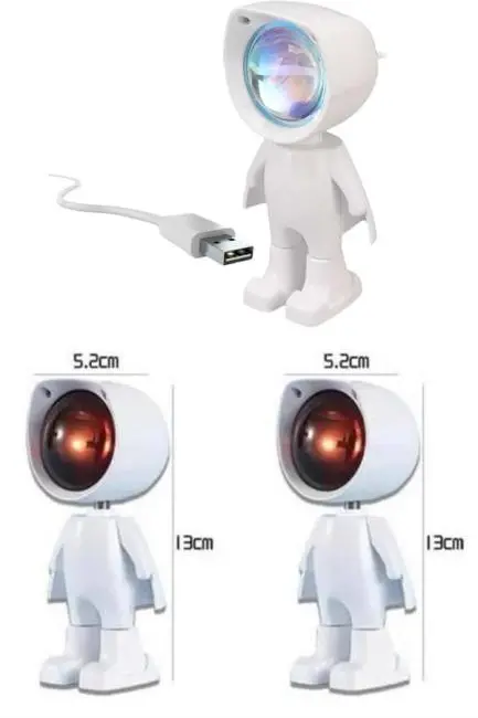 Astronot Işık Projektörü Gökkuşağı Projeksiyon Gece Lambası Hediyelik