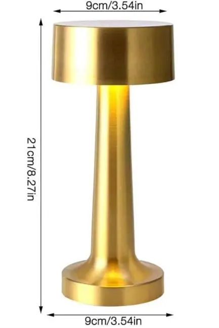 Altın Rengi Masa ve Gece Lambası Dokunmatik Şarjlı Masa Lambası