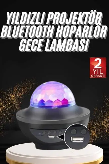 Dönen Işıklı Disko Topu Projektör Müzik Çalarlı Disco Speaker