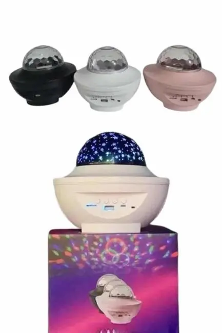 Çok Renkli Projektör Lamba Disko Topu Gece Lambası Kablosuz