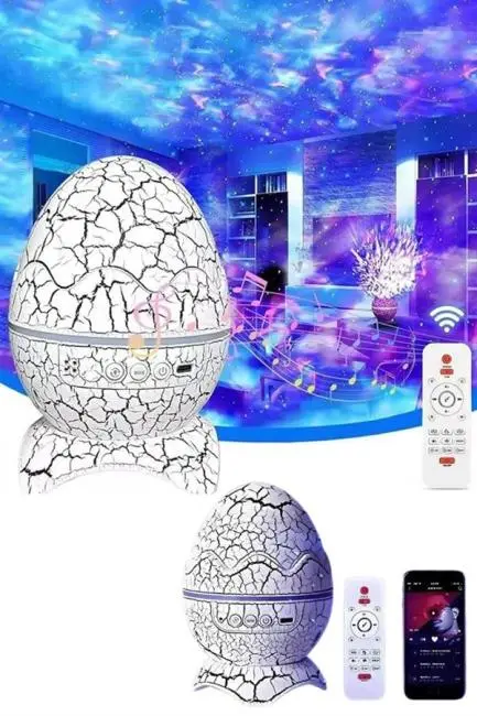 Bluetooth Hoparlör Dinozor Yumurtası Gece Masa Lambası Projektör