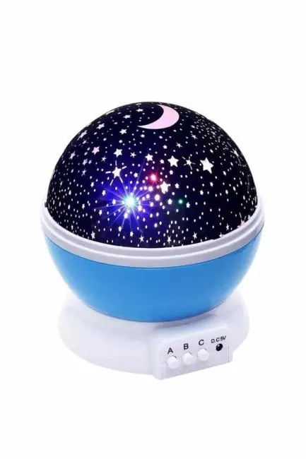Renkli Yıldızlı Gökyüzü Projeksiyon Gece Lambası Pilli ve USB Kablolu