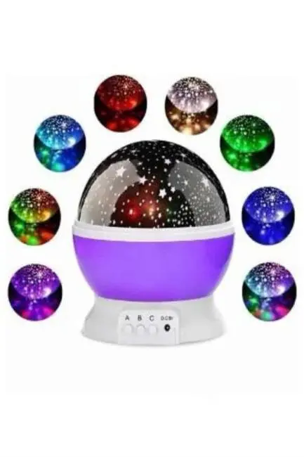 Yıldız Görünümlü Gece Lambası Renkli Masa Lambası Gökyüzü Projeksiyon