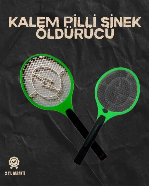 Hafif ve Ergonomik Elektronik Böcek Öldürücü – Güvenlik Koruması ile Pil Kontrollü